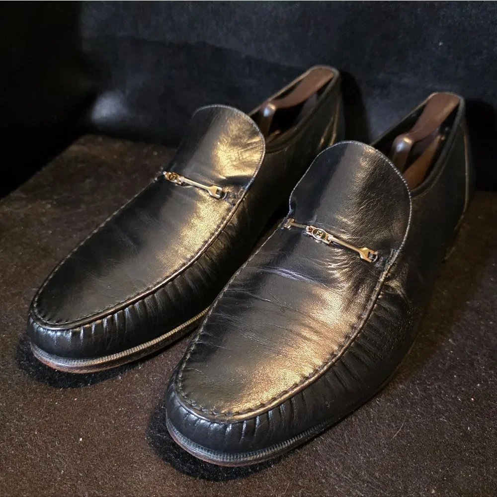 Florsheim Black Leather Men's Slip-On Loafers